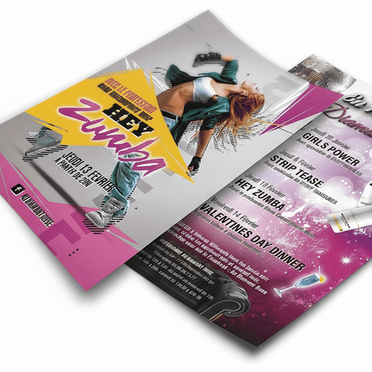 Flyers Offset 10 x 14 y 20 x 14 cm. Full color tiro y retiro. Papel couché 170 grs
